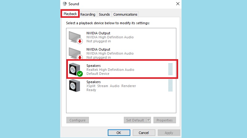 check audio output device