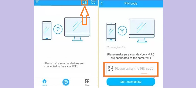 connect iphone to fire tv with pin